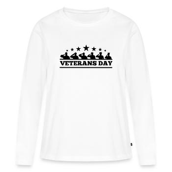 Emblem Veterans Day - Frauen Premium Bio Langarmshirt - Weiß - Vorne - Julia (174cm)
