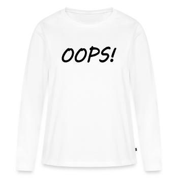 Oops - Frauen Premium Bio Langarmshirt - Weiß - Vorne - Julia (174cm)
