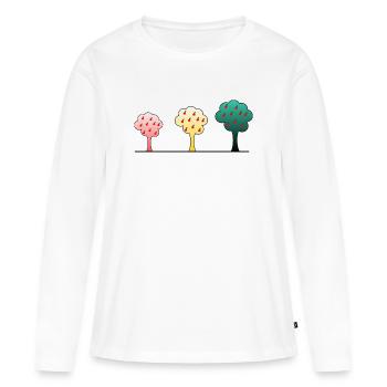 anniversaire. anniversaire décennie. humour. drôle - T-shirt manches longues Premium bio Femme - blanc - Devant - Julia (174cm)