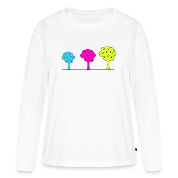 anniversaire. anniversaire décennie. humour. drôle - T-shirt manches longues Premium bio Femme - blanc - Devant - Julia (174cm)