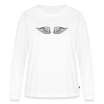 Les ailes - T-shirt manches longues Premium bio Femme - blanc - Devant - Julia (174cm)
