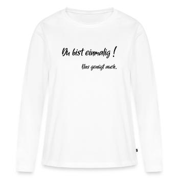 une fois assez - T-shirt manches longues Premium bio Femme - blanc - Devant - Julia (174cm)