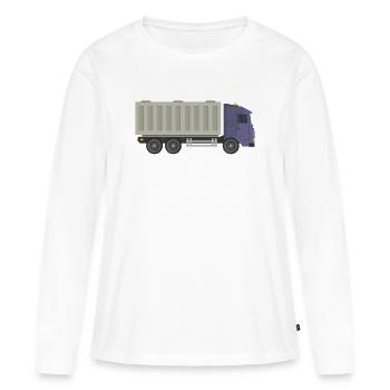 Camions porte-conteneurs - T-shirt manches longues Premium bio Femme - blanc - Devant - Julia (174cm)