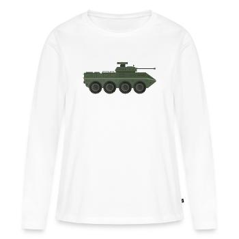 Char militaire - T-shirt manches longues Premium bio Femme - blanc - Devant - Julia (174cm)