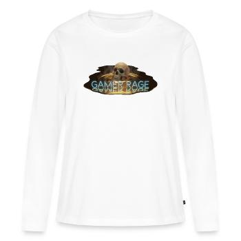 Gamer Rage Skull - Frauen Premium Bio Langarmshirt - Weiß - Vorne - Julia (174cm)
