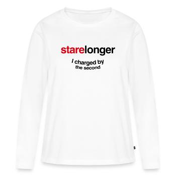 Starr länger. Ich erkläre jede Sekunde! - Frauen Premium Bio Langarmshirt - Weiß - Vorne - Julia (174cm)
