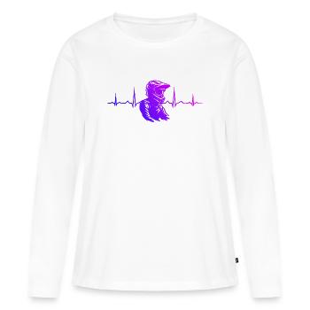 Conception motocross Power Motocross - T-shirt manches longues Premium bio Femme - blanc - Devant - Julia (174cm)