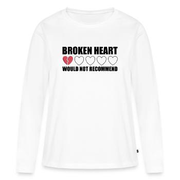 Broken Heart würde Anti Valentine nicht empfehlen - Frauen Premium Bio Langarmshirt - Weiß - Vorne - Julia (174cm)