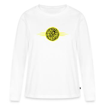 Symbole du houblon - T-shirt manches longues Premium bio Femme - blanc - Devant - Julia (174cm)