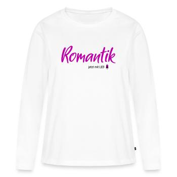 Romantik LED - Frauen Premium Bio Langarmshirt - Weiß - Vorne - Julia (174cm)