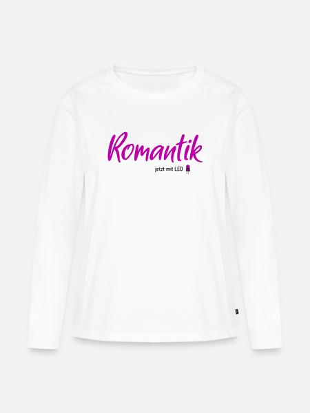Romantik LED - Frauen Premium Bio Langarmshirt - Weiß