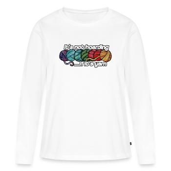 Ce n’est pas de la thésaurisation si c’est de la laine - T-shirt manches longues Premium bio Femme - blanc - Devant - Julia (174cm)