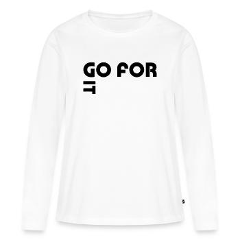 Go for it - Women's Premium Organic Long Sleeve Shirt - white - Front - Julia (174cm)