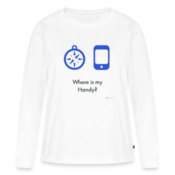 Where is my mobile phone? - Women's Premium Organic Long Sleeve Shirt - white - Front - Julia (174cm)