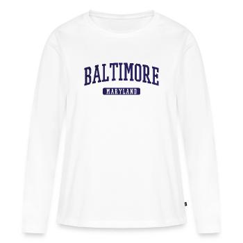 Baltimore Maryland Vintage Arc Print - Frauen Premium Bio Langarmshirt - Weiß - Vorne - Julia (174cm)