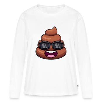 Morceau de merde cool - T-shirt manches longues Premium bio Femme - blanc - Devant - Julia (174cm)