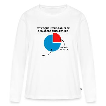Cadeau humour diabolo cirque passion drôle - T-shirt manches longues Premium bio Femme - blanc - Devant - Julia (174cm)