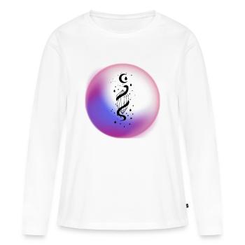 Magischer Kristall - Frauen Premium Bio Langarmshirt - Weiß - Vorne - Julia (174cm)