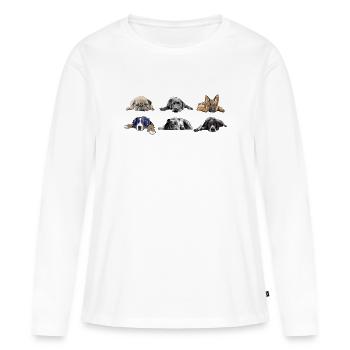Carlin Labrador Berger allemand Bouledogue Bernois Pointer - T-shirt manches longues Premium bio Femme - blanc - Devant - Julia (174cm)