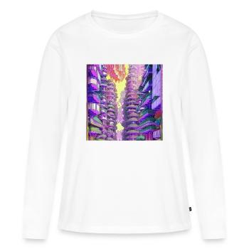 Die Baumsiedlung - Frauen Premium Bio Langarmshirt - Weiß - Vorne - Julia (174cm)