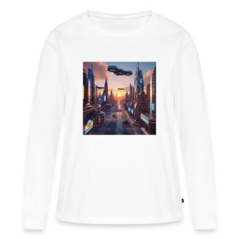 Art - T-shirt manches longues Premium bio Femme - blanc - Devant - Julia (174cm)