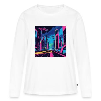 Univers - T-shirt manches longues Premium bio Femme - blanc - Devant - Julia (174cm)