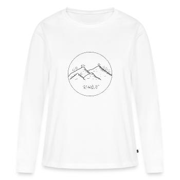 RHÖN - Frauen Premium Bio Langarmshirt - Weiß - Vorne - Julia (174cm)