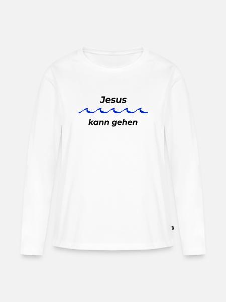 Jesus kann gehen - Frauen Premium Bio Langarmshirt - Weiß