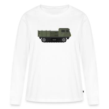 Camion militaire - T-shirt manches longues Premium bio Femme - blanc - Devant - Julia (174cm)