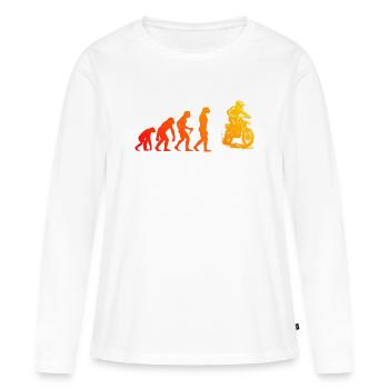 Motif motocross avec valeur de reconnaissance - T-shirt manches longues Premium bio Femme - blanc - Devant - Julia (174cm)