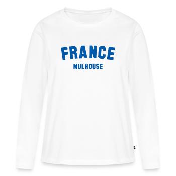 Mulhouse, France, France - T-shirt manches longues Premium bio Femme - blanc - Devant - Julia (174cm)