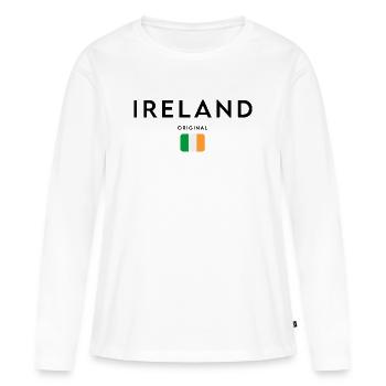 Drapeau de l’Irlande, design minimaliste élégant - T-shirt manches longues Premium bio Femme - blanc - Devant - Julia (174cm)