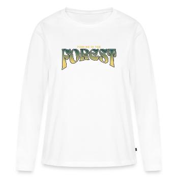 Trouve-moi dans la Forêt - T-shirt manches longues Premium bio Femme - blanc - Devant - Julia (174cm)