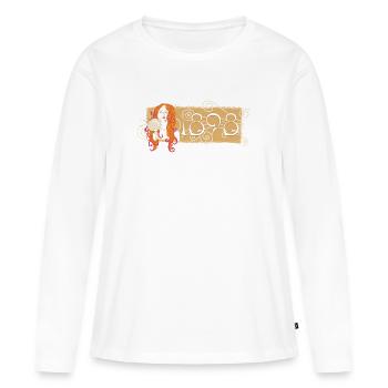 Gustav Klimt, logo de la poitrine : Nuda Veritas 1898 - T-shirt manches longues Premium bio Femme - blanc - Devant - Julia (174cm)
