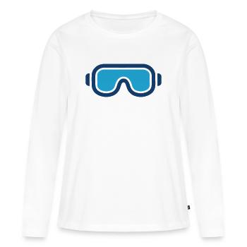 Lunettes de sécurité Icône de protection oculaire - T-shirt manches longues Premium bio Femme - blanc - Devant - Julia (174cm)