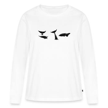 Queue de baleine - fluke de baleine - queues de baleines - T-shirt manches longues Premium bio Femme - blanc - Devant - Julia (174cm)