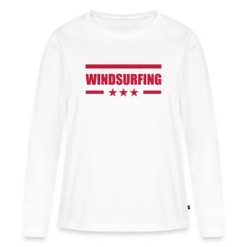 Windsurfen / Windsurfer / Windsurf / Windsurfing - Frauen Premium Bio Langarmshirt - Weiß - Vorne - Julia (174cm)