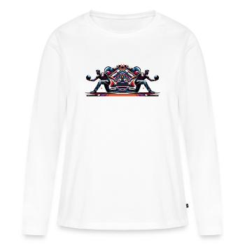 Des quilleurs dynamiques et colorés en action - T-shirt manches longues Premium bio Femme - blanc - Devant - Julia (174cm)