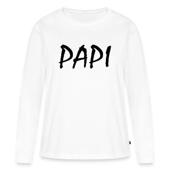 Papi - T-shirt manches longues Premium bio Femme - blanc - Devant - Julia (174cm)