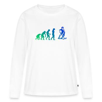 Déclaration pour tout le floorball - T-shirt manches longues Premium bio Femme - blanc - Devant - Julia (174cm)