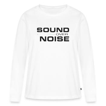 Son plutôt que bruit - T-shirt manches longues Premium bio Femme - blanc - Devant - Julia (174cm)