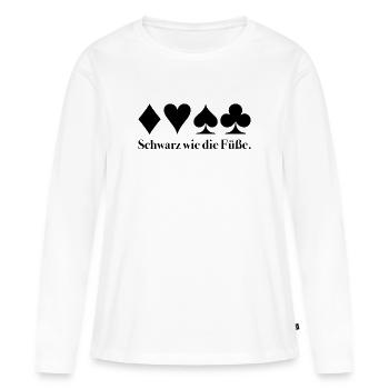 Black as the Feet – Skat Humor Shirt - Women's Premium Organic Long Sleeve Shirt - white - Front - Julia (174cm)