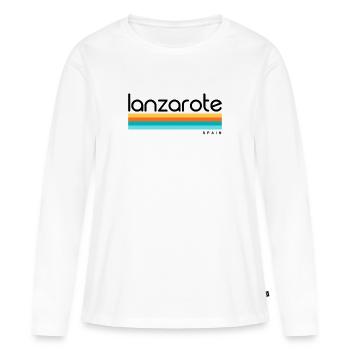 Lanzarote - Espagne - Espagne - Espagne - Îles Canaries - T-shirt manches longues Premium bio Femme - blanc - Devant - Julia (174cm)