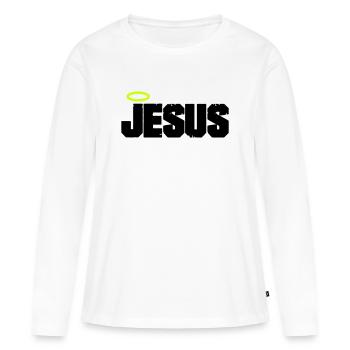 Mon Dieu - T-shirt manches longues Premium bio Femme - blanc - Devant - Julia (174cm)