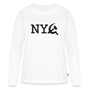 NY Commie - T-shirt manches longues Premium bio Femme - blanc - Devant - Julia (174cm)