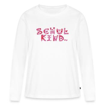 Schulkind mit Herzchen  - Frauen Premium Bio Langarmshirt - Weiß - Vorne - Julia (174cm)