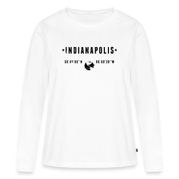 Indianapolis, Indiana, coordonnées GPS : Globe - T-shirt manches longues Premium bio Femme - blanc - Devant - Julia (174cm)