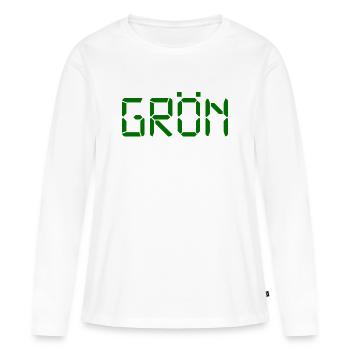 Vert - LCD - T-shirt manches longues Premium bio Femme - blanc - Devant - Julia (174cm)