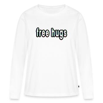 Kostenlose Umarmungen - Frauen Premium Bio Langarmshirt - Weiß - Vorne - Julia (174cm)