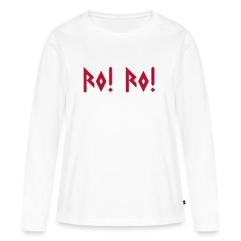 Calme-toi ! Calme-toi ! – Viking norvégien - T-shirt manches longues Premium bio Femme - blanc - Devant - Julia (174cm)